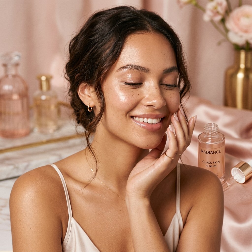 Soraya Martí cuidando su piel con acabado jugoso Glass Skin